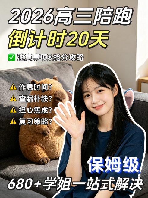 高考备考分数提高写实风小红书封面预览效果