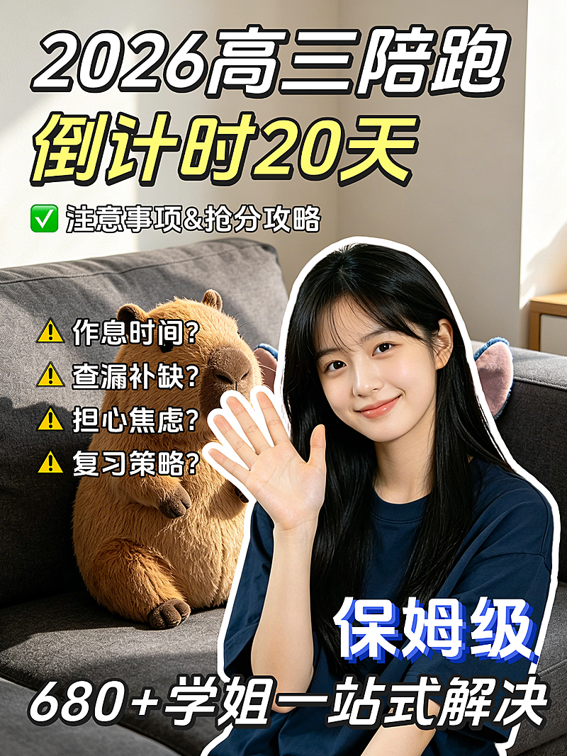 高考备考分数提高写实风小红书封面
