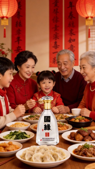 去掉文案，桌上摆满美味佳肴，其中有一盘饺子特别突出预览效果