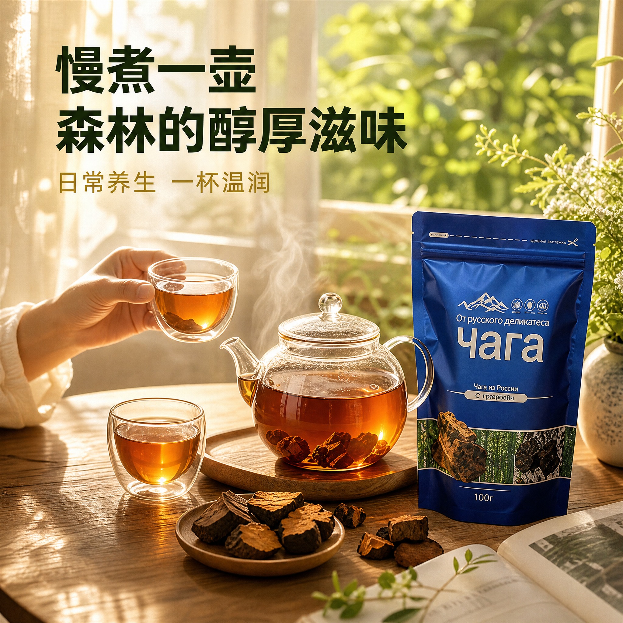 [主图-4] 俄芝桦俄罗斯进口桦树茸 日常养生饮用场景 生活方… - 图片创意预览