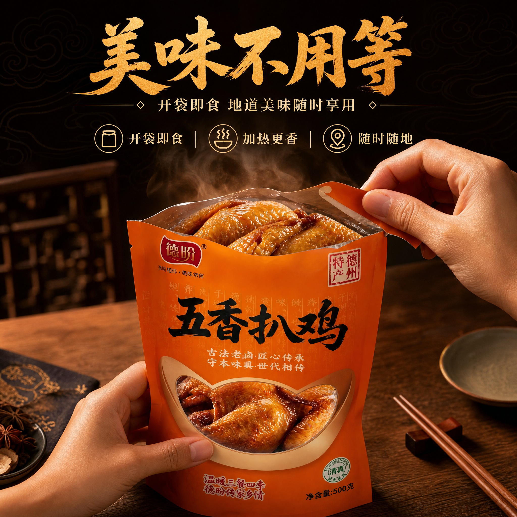 [主图-4] 开袋即食场景，便捷型。任务：展示开袋即食的便捷性… - 图片创意预览