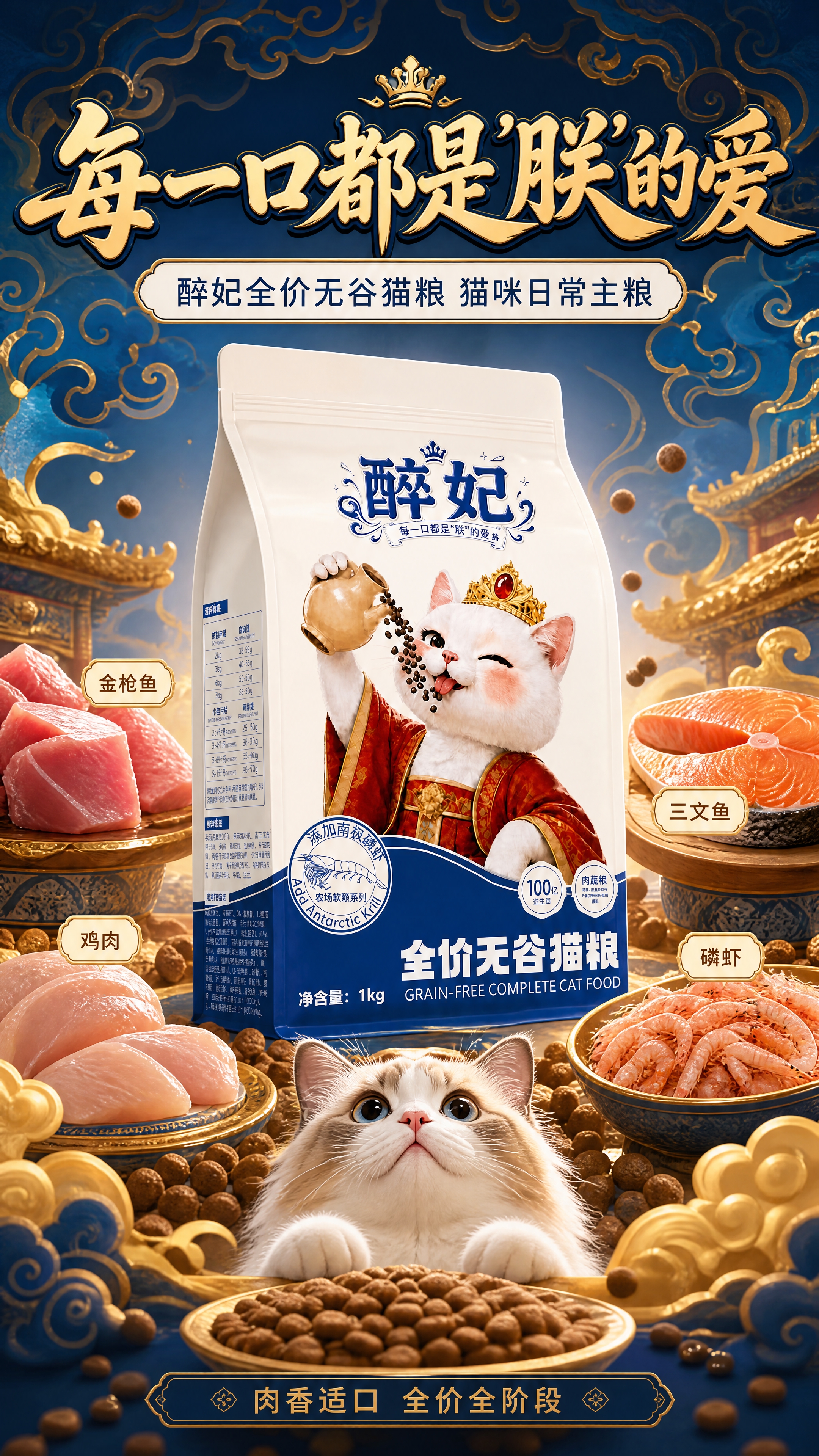 [商品] 使用【图1】醉妃全价无谷猫粮包装袋；保留包装袋所有原… - 图片创意预览