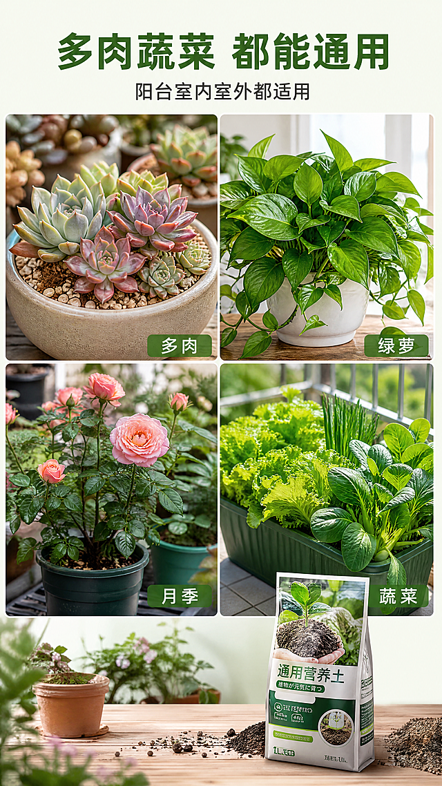 使用商品详情页技能根据商品图「图片1」生成1套详情页，参考图为，商品名称为CPAI通用营养土，卖点为卖点维度	可展开的文案方向 配方科学	腐殖土 + 赤玉土 + 轻石科学配比，疏松不板结，保水保肥不闷根 无菌安全	高温灭菌处理，无虫卵、无杂草种子，减少病虫害风险 适用广泛	多肉 / 绿萝 / 月季 / 蔬菜 / 盆栽通用，阳台、室内、室外都能用 改良土壤	改善板结、调节酸碱度，适配大部分家庭园艺植物 便捷省心	开箱即用，无需额外调配，新手也能轻松上手，适配平台为淘宝/天猫，图片比例为9:16，需求屏数为8张，其他要求为