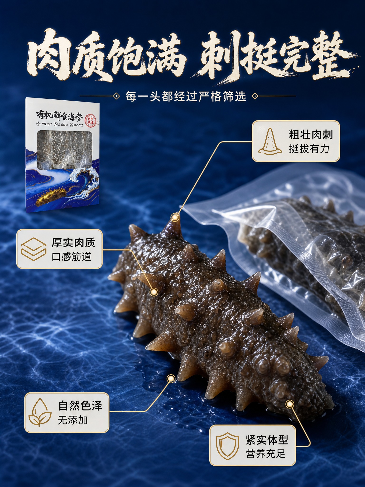 [商品] 使用【图5】【图7】有机鲜食海参礼盒开窗面；保留开窗… - 图片创意预览