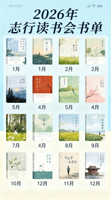 将标题“2026年志行读书会书单”更换为灵动风格字体预览效果