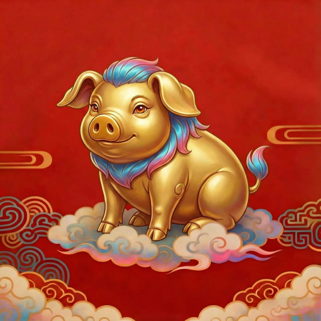 参考风格，背景，风格不变，生成生肖猪的图片预览效果