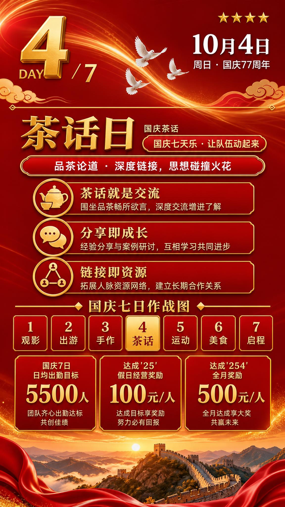 国庆主题竖版海报，红金大气风格，9:16竖版。顶部深红色渐变背… - 图片创意预览