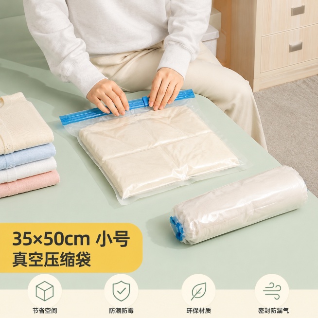 根据产品「图片1」生成类似的「图片1」sku正方形图片，要小号的，袋子实际大小只有35X50cm。不要品牌。预览效果