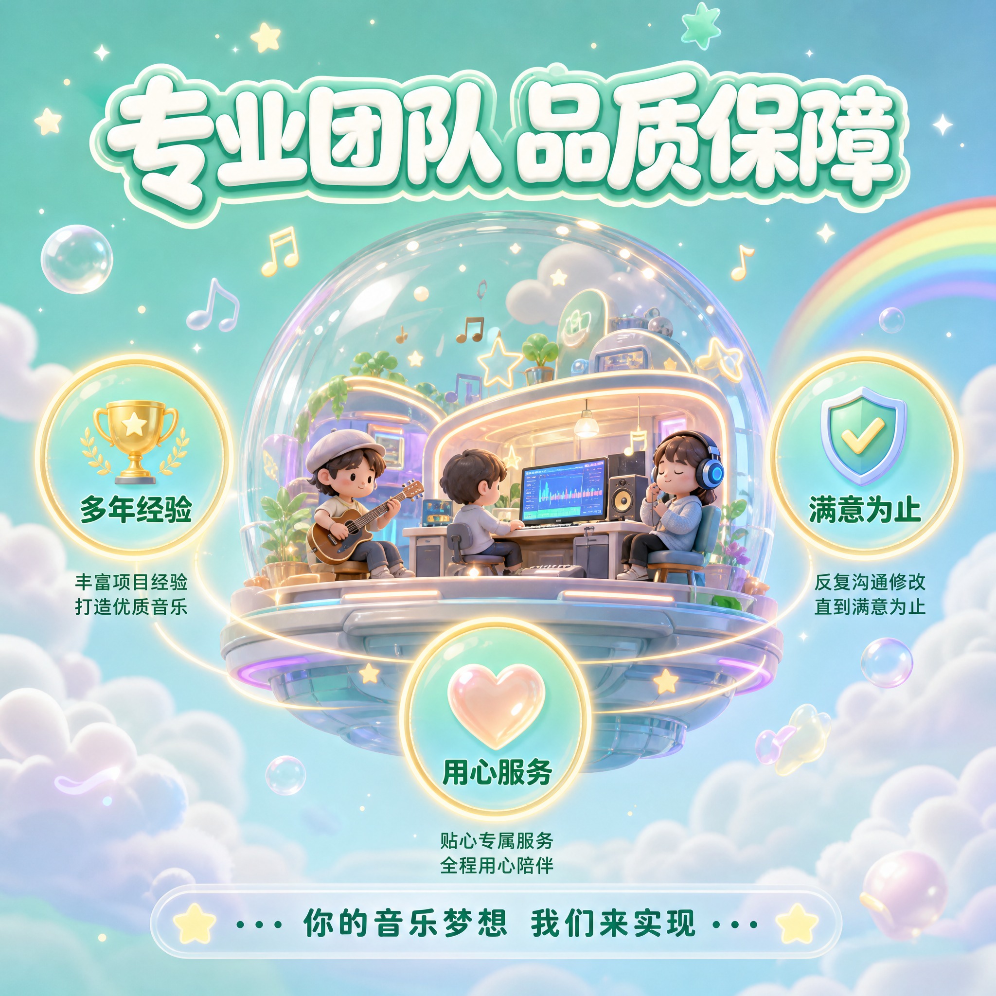 [主图-3] 音乐定制服务 专业团队与品质保障。 [统一基调]… - 图片创意预览