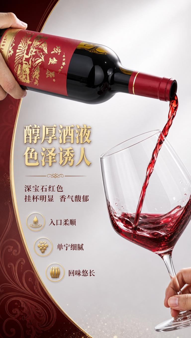 [商品] 使用【图4】倒酒特写图；保留红酒瓶红色酒标与金色Lo… - 图片创意预览