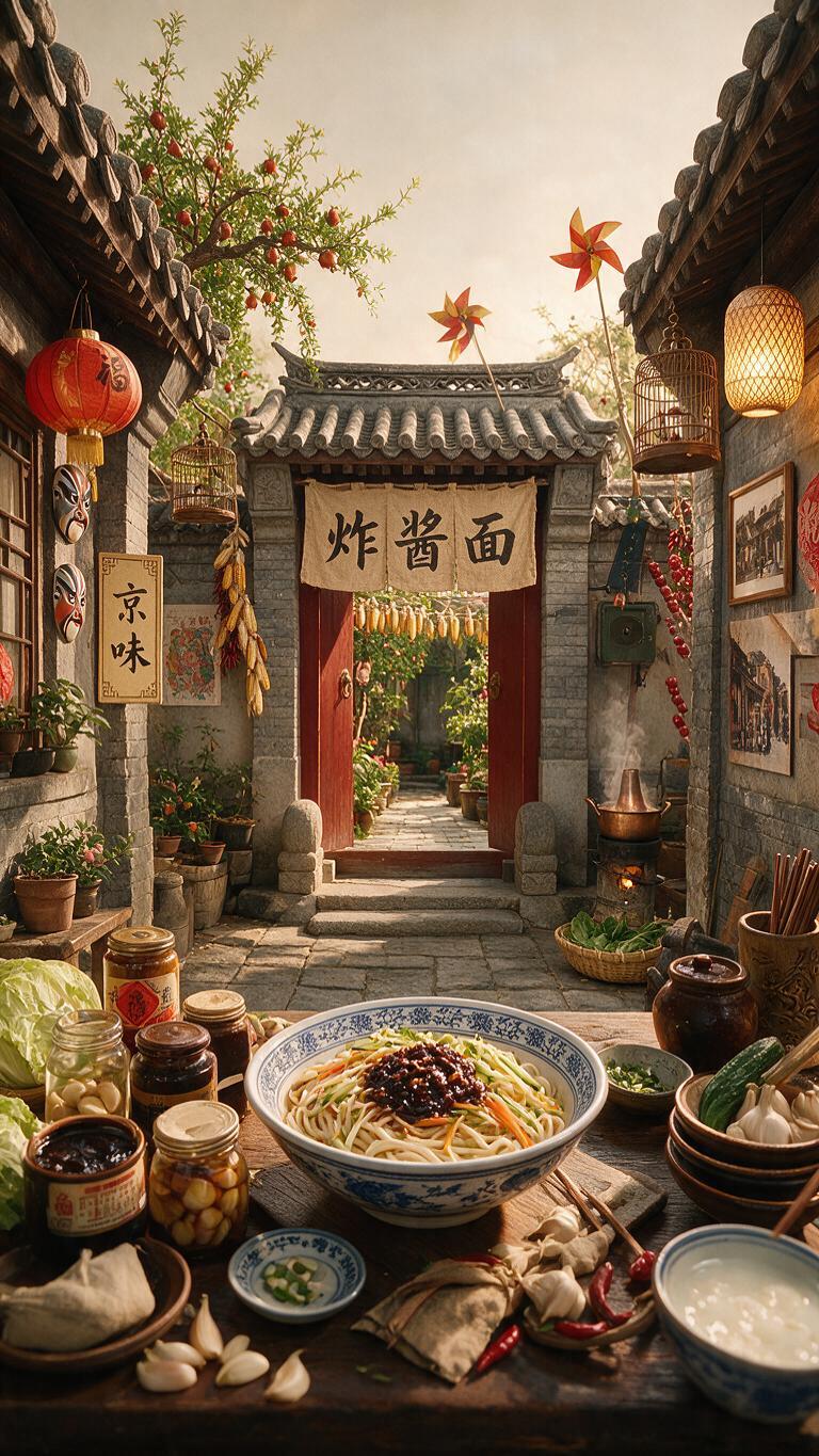商业设计质感 画面精致高级 文字清晰锐利。基于参考图的老北京四… - 图片创意预览