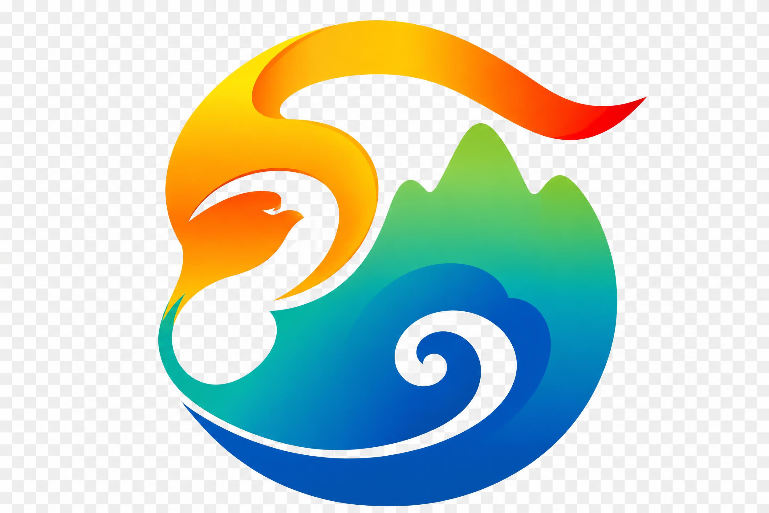 去除这张logo图片的浅蓝色背景，保留logo主体（橙黄渐变凤… - 图片创意预览