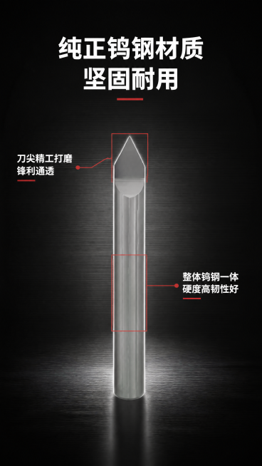 [第4屏] 结构材质解析-钨钢材质细节展示。本屏使用【图1】作为产品主体。
[氛围/风格] 工业解析风，深色背景突出金属材质，专业科技质感。
[元素布局] 产品主体放置在画面中心，占画面约60%，使用预览效果
