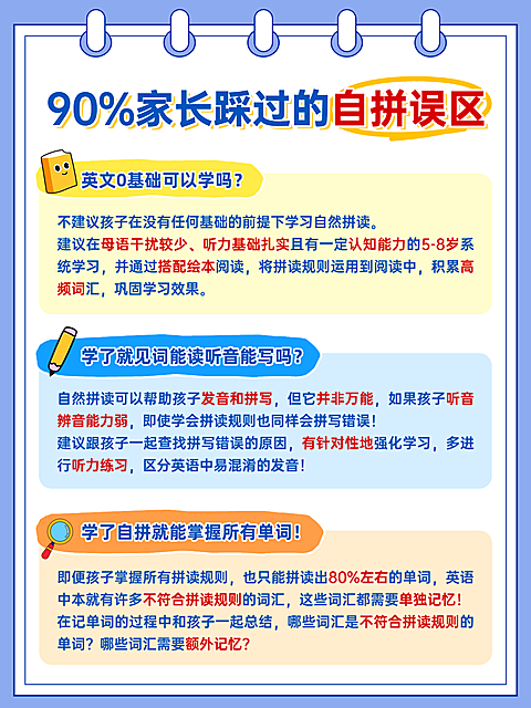 教育培训k12小红书多文字排版封面版式设计英语启蒙自然拼读避坑误区踩坑