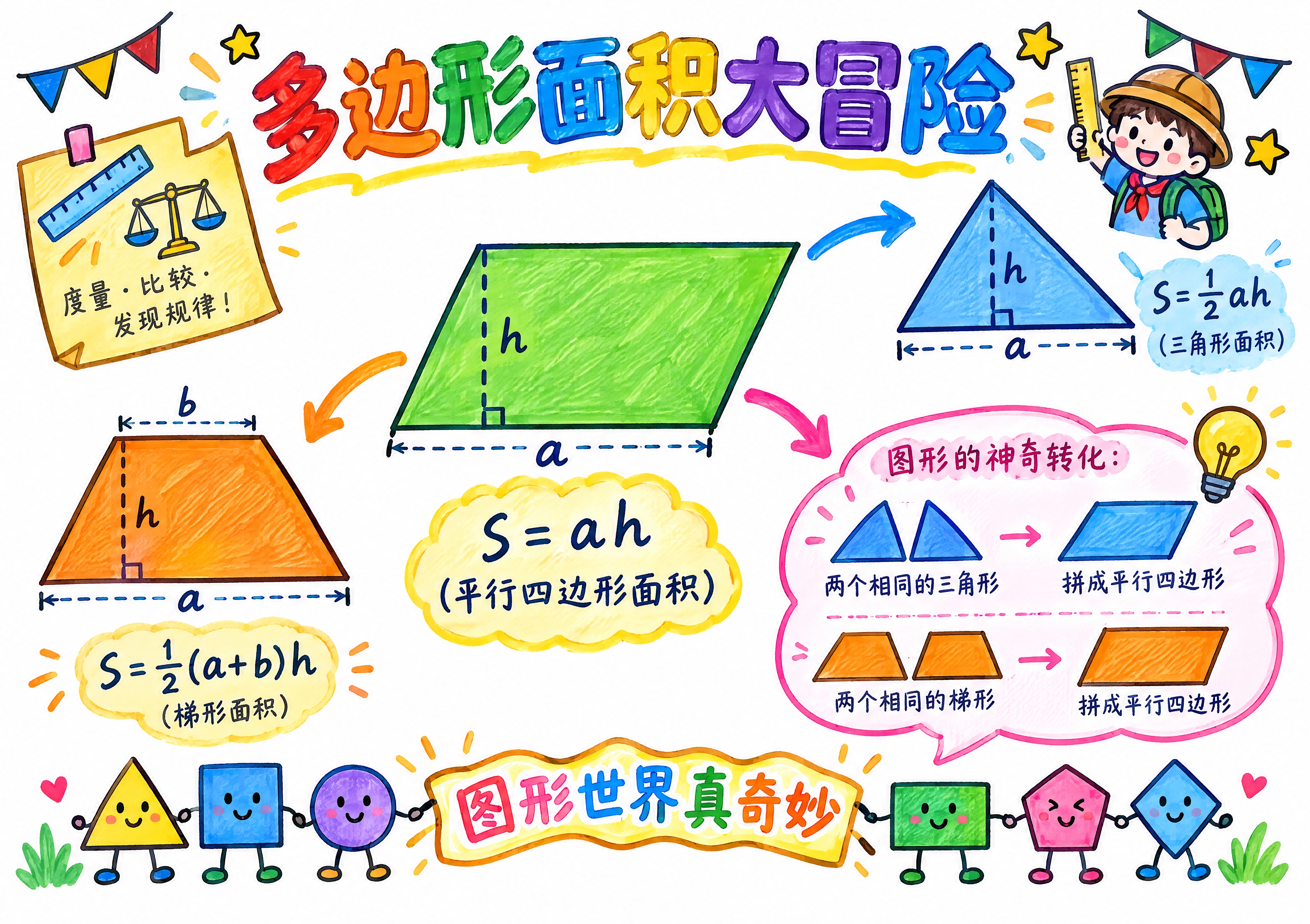 A4横版，比例297:210，纯白色背景，马克笔手绘风格小学生… - 图片创意预览