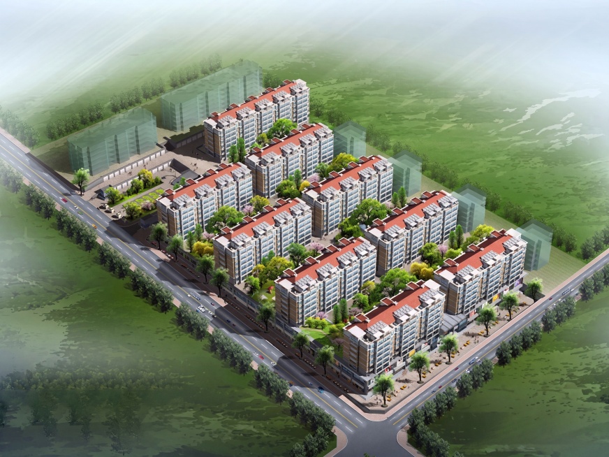 优化这张楼盘鸟瞰建筑渲染效果图，保持原建筑布局和所有细节不变，去掉画面右侧的红色黄色蓝色绿色气球，提升画面整体精细程度，重新生成一张高清建筑渲染效果图预览效果