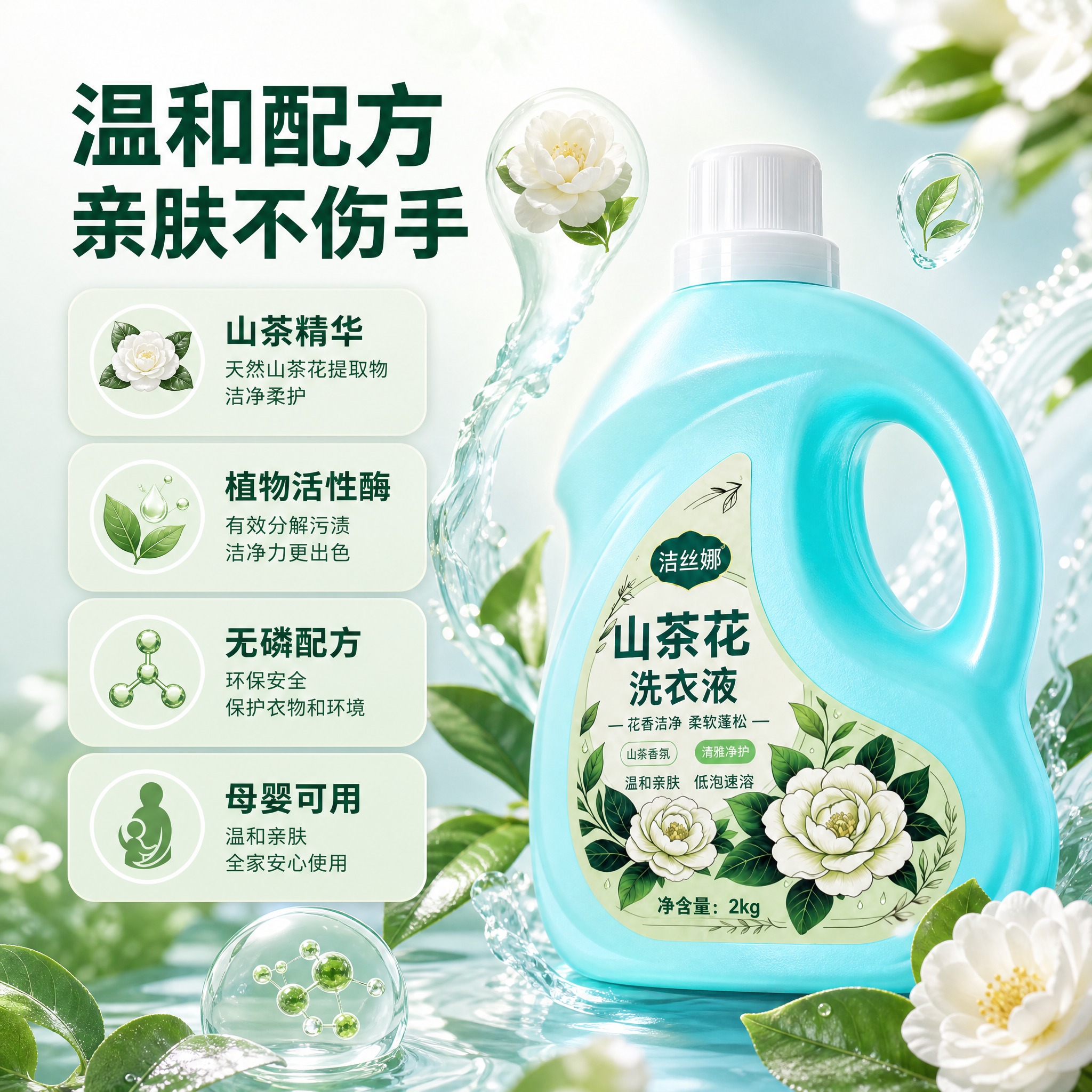 [主图-3] 材质成分与安全性 温和亲肤配方 [统一基调] 抖… - 图片创意预览