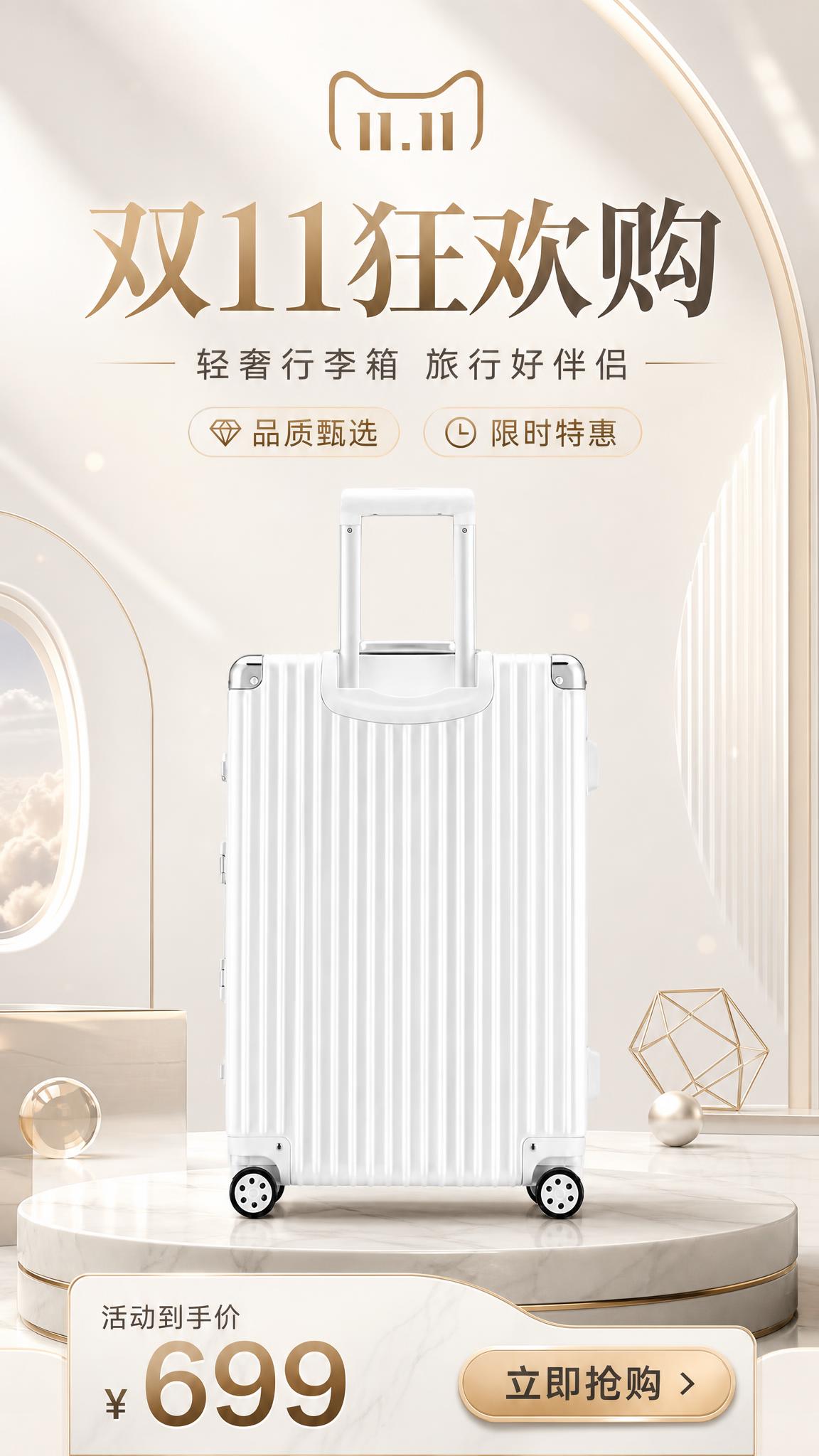 双十一活动促销海报，高级简约风格，换一个全新的背景模板和配色，… - 图片创意预览