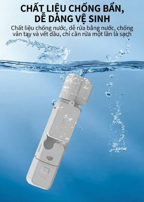 将图中的所有英文文字替换为对应越南语，大标题是"Chất liệu chống bẩn, dễ dàng vệ sinh"，副标题是"Chất liệu chống nước, dễ rửa bằng预览效果