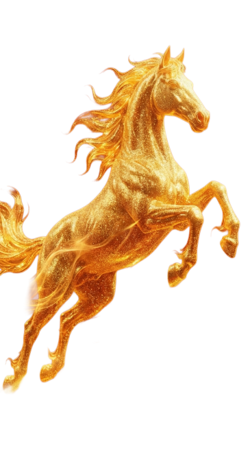 补全这匹马，姿势是马蹄高扬奔越而出预览效果