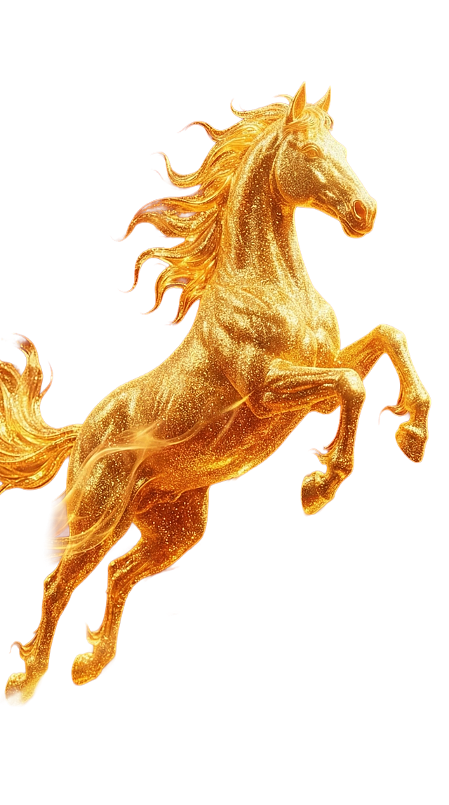 补全这匹马，姿势是马蹄高扬奔越而出