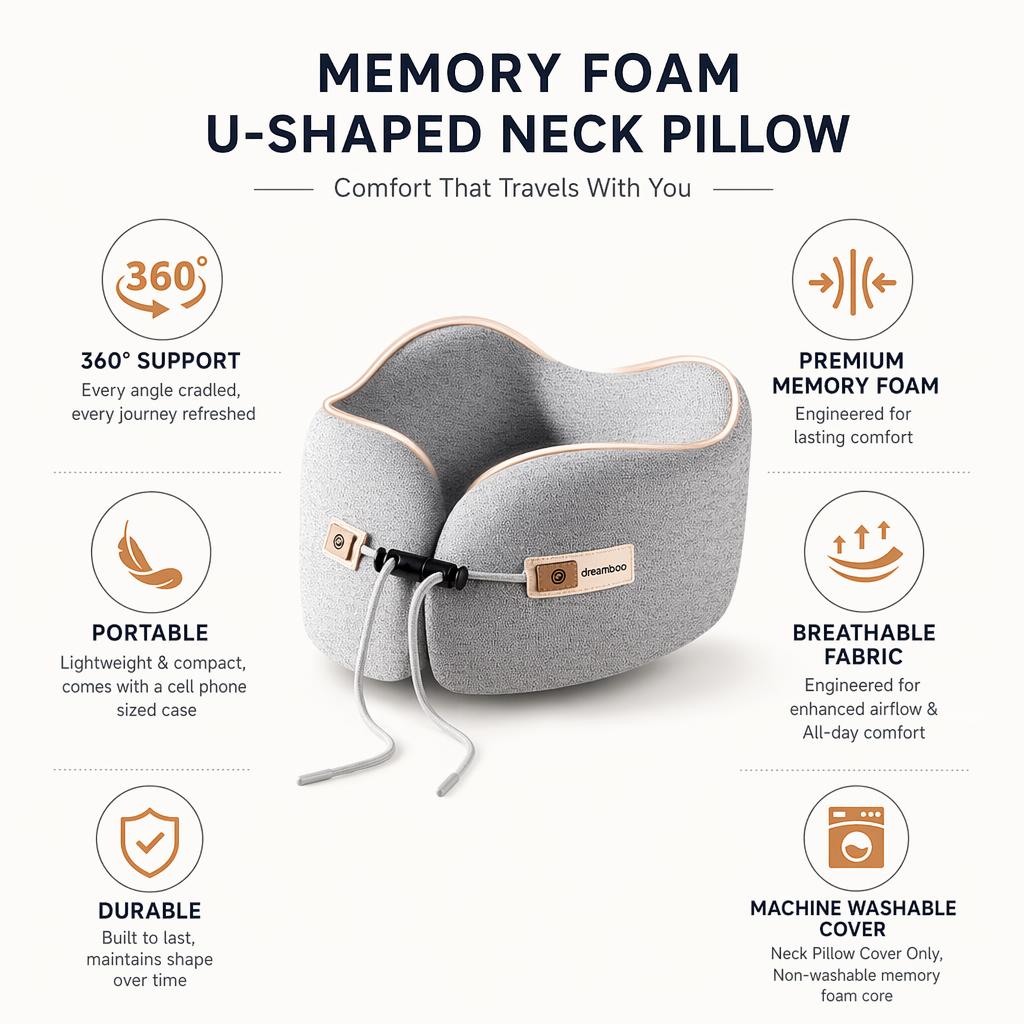 Memory Foam U-Shaped Neck Pillo… - 图片创意预览