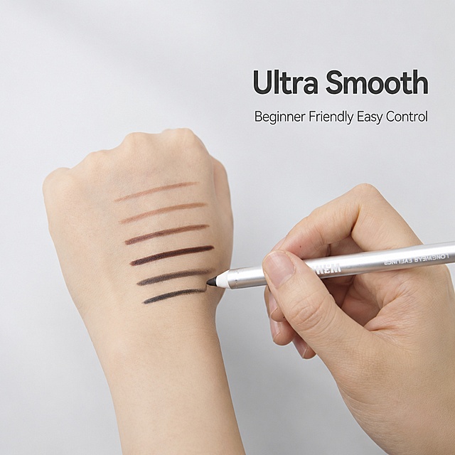 「图片1」，生成一套主图（5张），商品名称是W3W Colored Waterproof Gel Eyeliner Pen, 24H Long Lasting Smudge-Proof Eyeliner, Smooth Rich Color Payoff, Retractable Design with Built-In Sharpener, Beginner Friendly Daily Makeup Eye Liner，卖点是24-Hour Long-Lasting Wear
Featuring a premium, highly pigmented formula, this eyeliner locks in color firmly without fading, dulling or transferring. It delivers flawless, intact eye makeup that lasts from morning till night for all-day perfect looks.
Professional Waterproof & Smudge-Proof Performance
Effectively resistant to water, sweat, tears and facial oil, it fits oily eyelids perfectly. No smudging or creasing even on rainy days, during workouts and outdoor activities, keeping your eye makeup crisp all the time.
All-In-One Design with Built-In Sharpener
Equipped with a hidden mini sharpener on the cap, no extra sharpening tools are required. You can freely sharpen the tip anytime to create ultra-fine delicate lines for daily subtle makeup or thick bold lines for stunning dramatic eye looks.
Safe Retractable Twist Design
Adopts a user-friendly twist-up and retractable structure for easy application and storage. It effectively prevents pencil breakage, allowing quick makeup touch-ups on the go, and is lightweight and portable for travel and outdoor use.
Ultra Smooth & Beginner-Friendly
Boasts a soft, creamy gel texture that glides smoothly along the lash line without pulling or skipping. Super easy to control, even makeup beginners can effortlessly create precise wing liners and natural, delicate eye makeup.
Versatile Multicolor Options
Comes with a variety of classic and trendy shades to choose from. It matches multiple makeup styles, including daily casual looks, elegant office makeup, gorgeous party and sweet date eye looks.
Wide Application Scenarios
Perfect for everyday casual wear, office makeup, dates, parties, travel, sports and outdoor activities. Suitable for all skin types and eye conditions. It is a must-have essential makeup tool for beauty enthusiasts, makeup beginners and professional makeup artists.「图片1」「图片1」「图片1」「图片1」「图片1」「图片1」「图片1」「图片1」「图片1」，适配亚马逊/跨境平台，主图比例为1:1