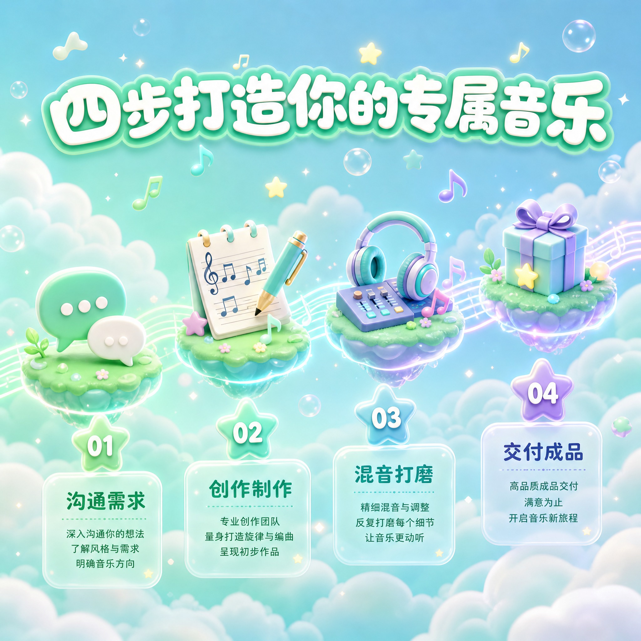 [主图-4] 音乐定制服务 服务流程与定制体验。 [统一基调]… - 图片创意预览