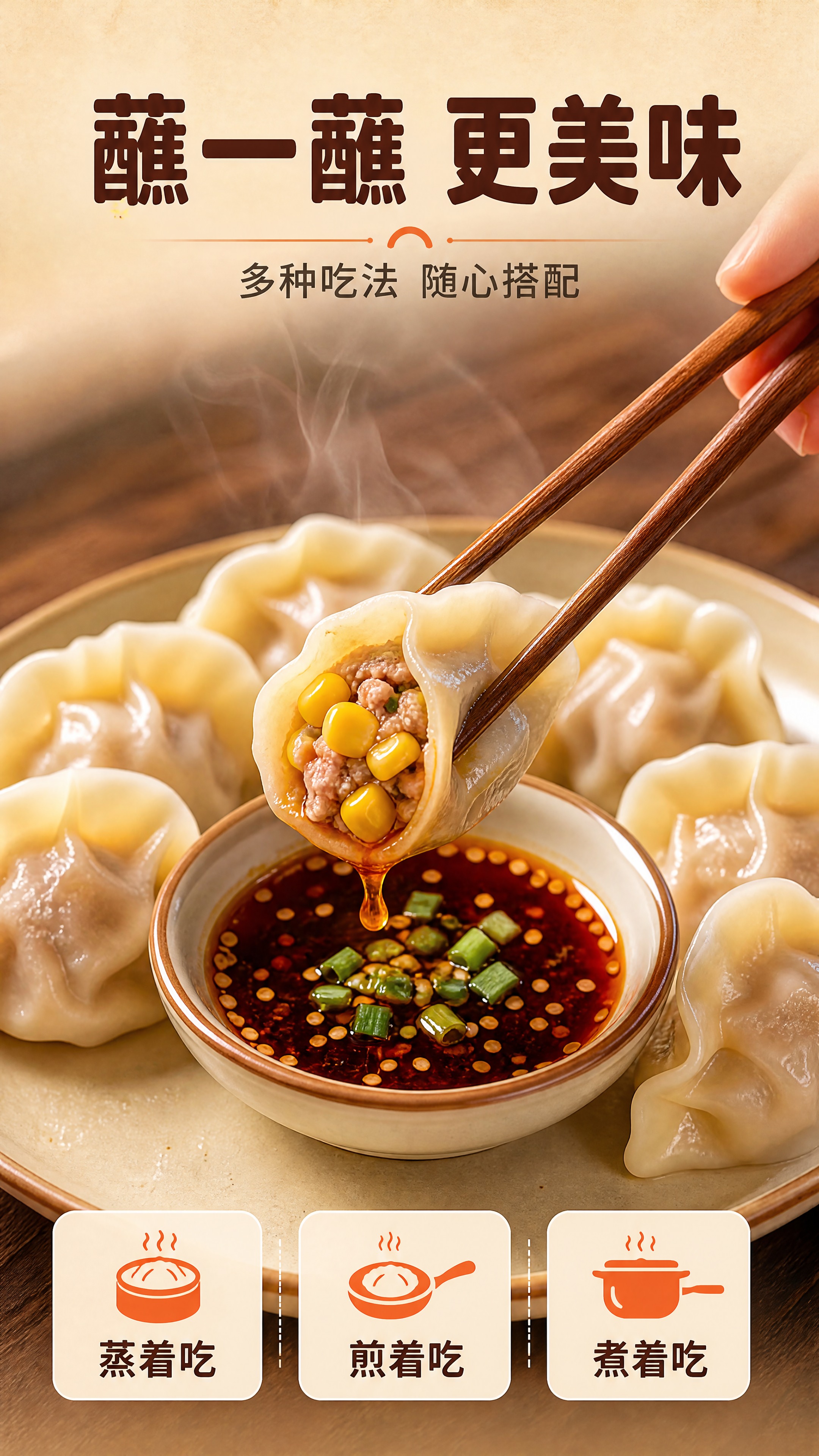 [商品] 使用【图2】玉米猪肉蒸饺；保留蒸饺褶皱花边、半透明白… - 图片创意预览