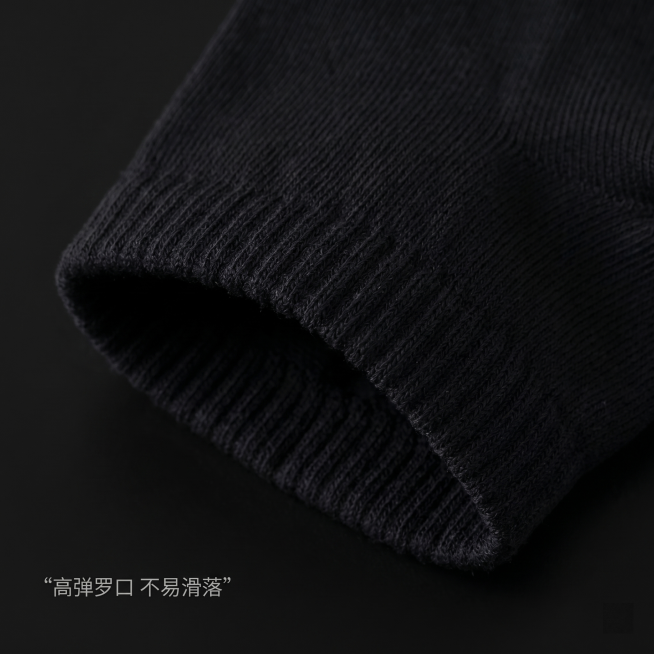 [主图-4] 袜子罗口纹理细节特写展示图。
[氛围风格] 简约质感风，突出产品细节做工。
[画质] 商业摄影质感，光线柔和通透，产品纹理清晰真实，画面干净高级。
[元素] 短袜罗口部位局部特写，清晰展预览效果