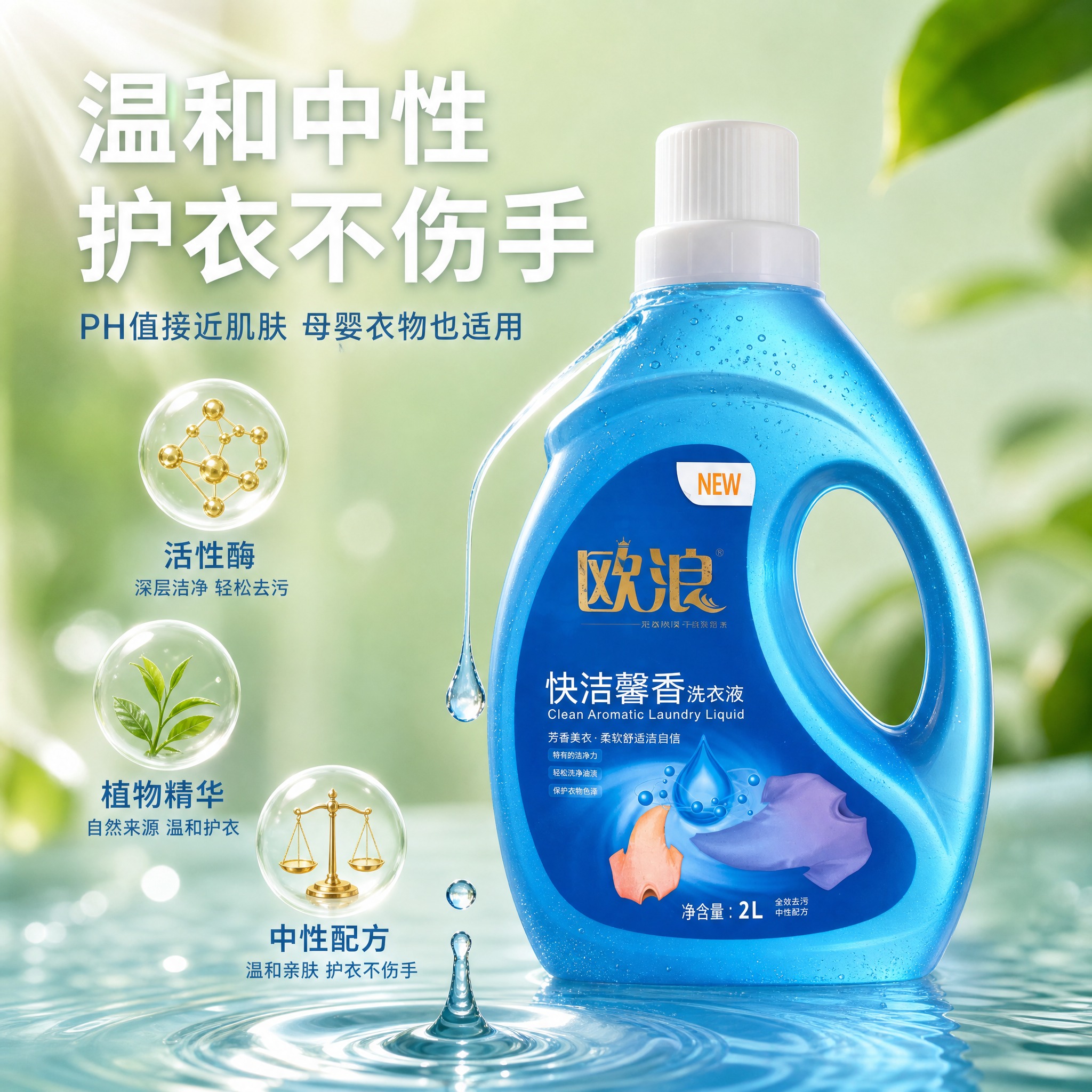 [主图-3] 材质成分与安全性 透明纯净质地展示。保留蓝色洗衣… - 图片创意预览