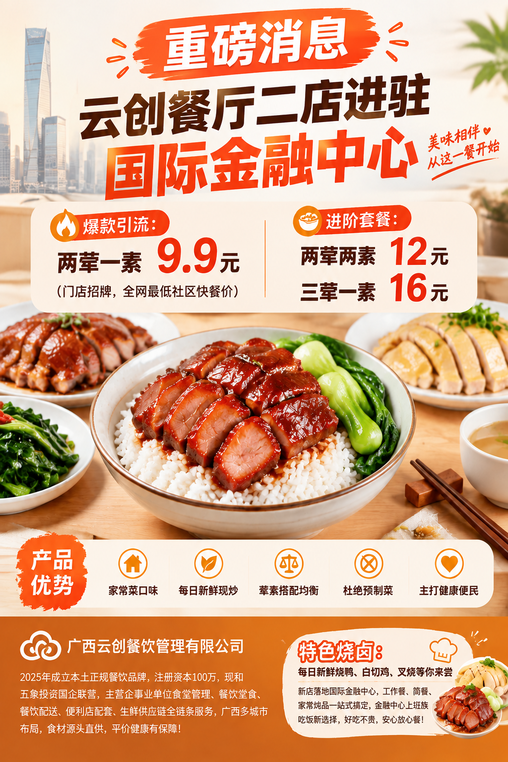 基于这张云创餐厅开业宣传海报，重新生成2:3竖版比例的版本，保… - 图片创意预览
