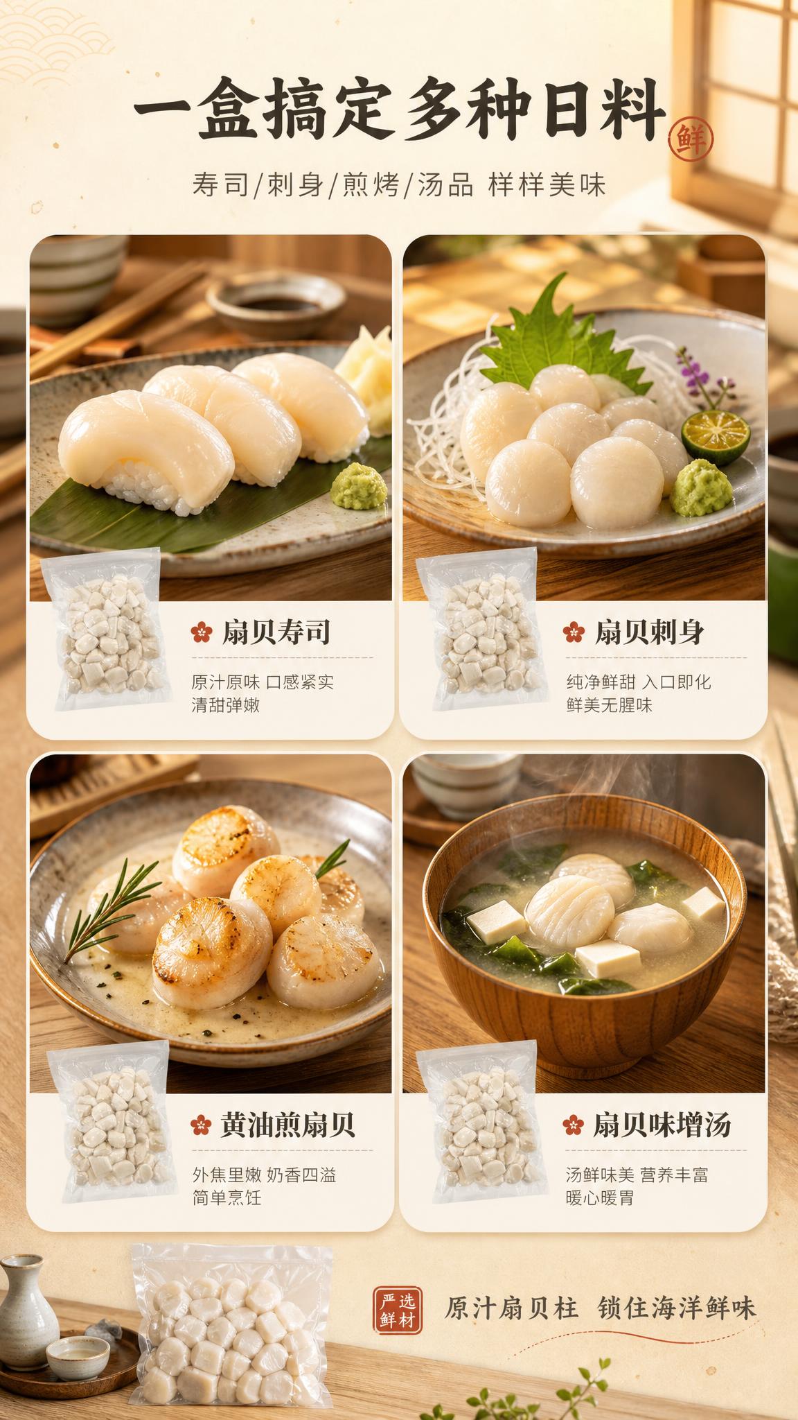 [商品] 使用【图1】原汁扇贝柱；保留扇贝柱米白色色泽、饱满颗… - 图片创意预览