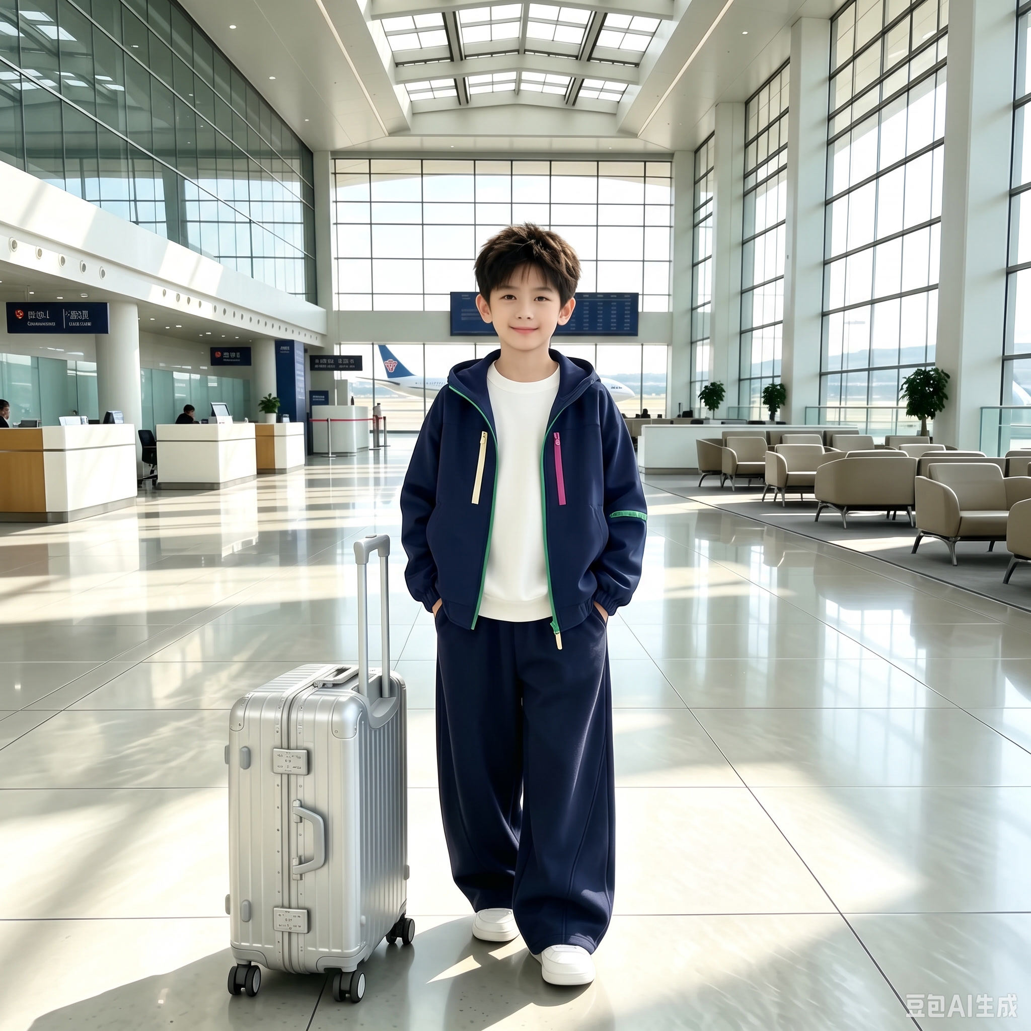 用图1的衣服裤子组成的套装替换图的2的人物的身上穿的衣服裤子，… - 图片创意预览