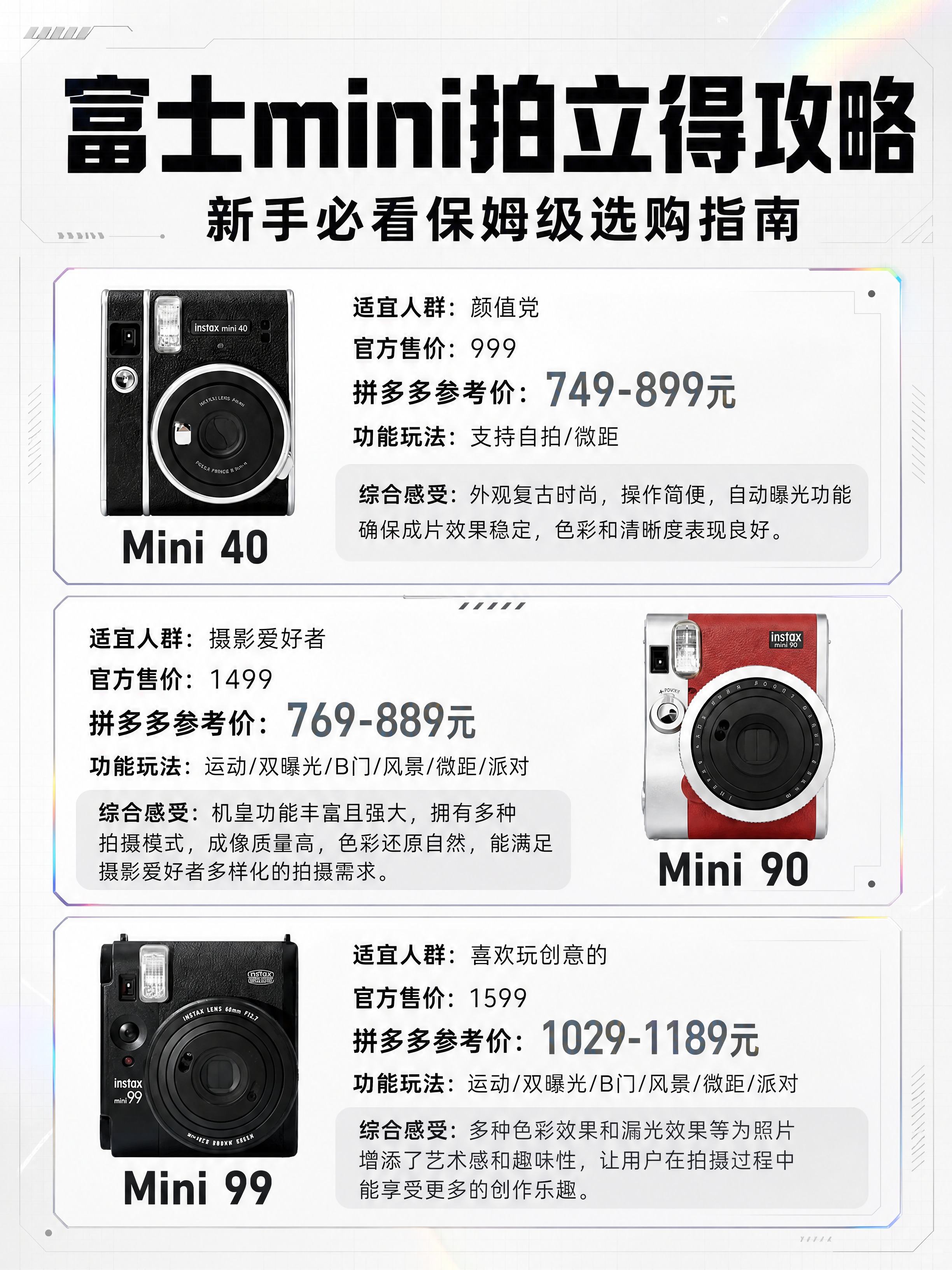 小红书笔记详情页长图，配图大字，杂志海报风+科技镭射感，黑白浅… - 图片创意预览