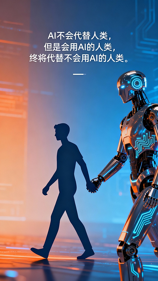 AI 不会代替人类，但是会用 AI 的人类，终将代替不会用 AI 的人类。