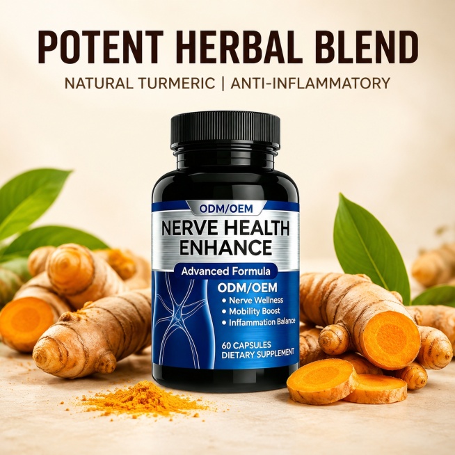 [主图-4] 天然成分展示，Anti-Inflammatory Herbal Blend。
[氛围风格] 天然成分健康展示，清新专业。
[画质] 商业摄影质感、光线柔和通透、产品清晰真实、画面干净高级预览效果
