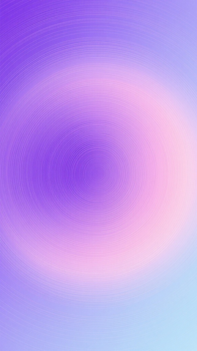 柔和渐变背景，以紫色为主色调，融合粉色与淡蓝色，采用圆形波纹样式，色彩过渡自然平滑，整体呈现梦幻、柔和的视觉效果，色调统一且富有层次感，无文字及其他装饰元素，简洁大气。