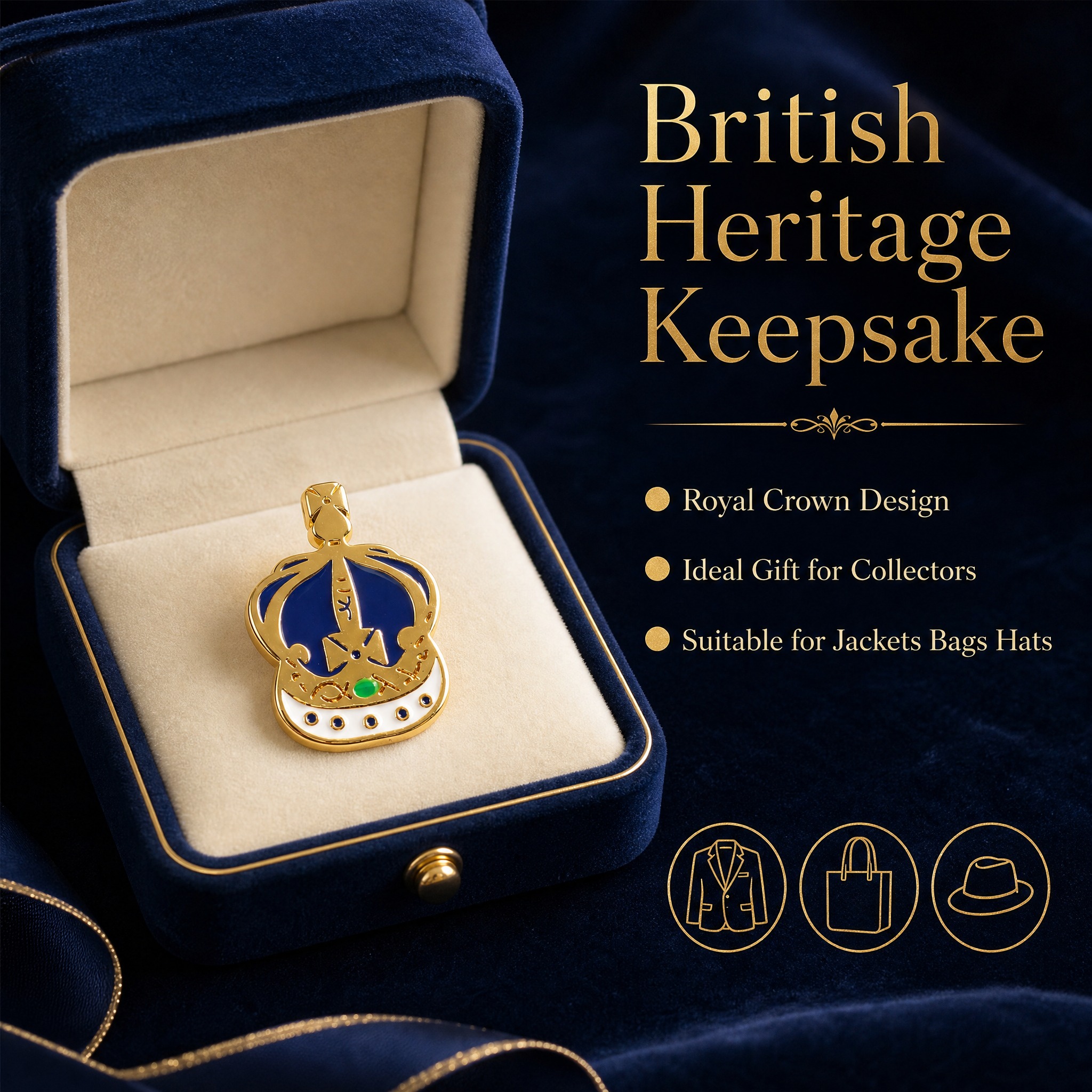 [主图-5] British Crown Enamel Lap… - 图片创意预览
