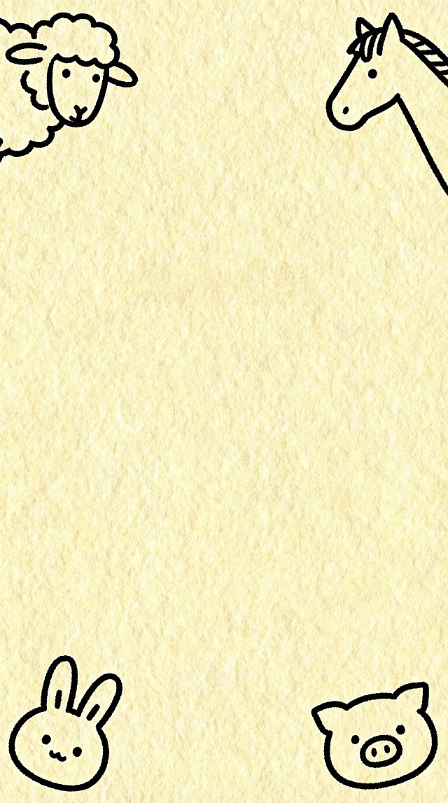 白描风手账插画，四角萌趣动物环绕，暖黄噪点背景，营造可爱温馨的节日氛围。