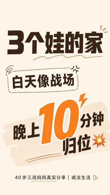 一个小调整：
把「10 分钟」的数字再放大一点点，和 “归位” 拉开一点距离，让这个核心结果更醒目。
或者给「10」加一个小小的时钟 / 闪电符号，强化 “快速” 的感觉，和你笔记里的时间点呼应。预览效果