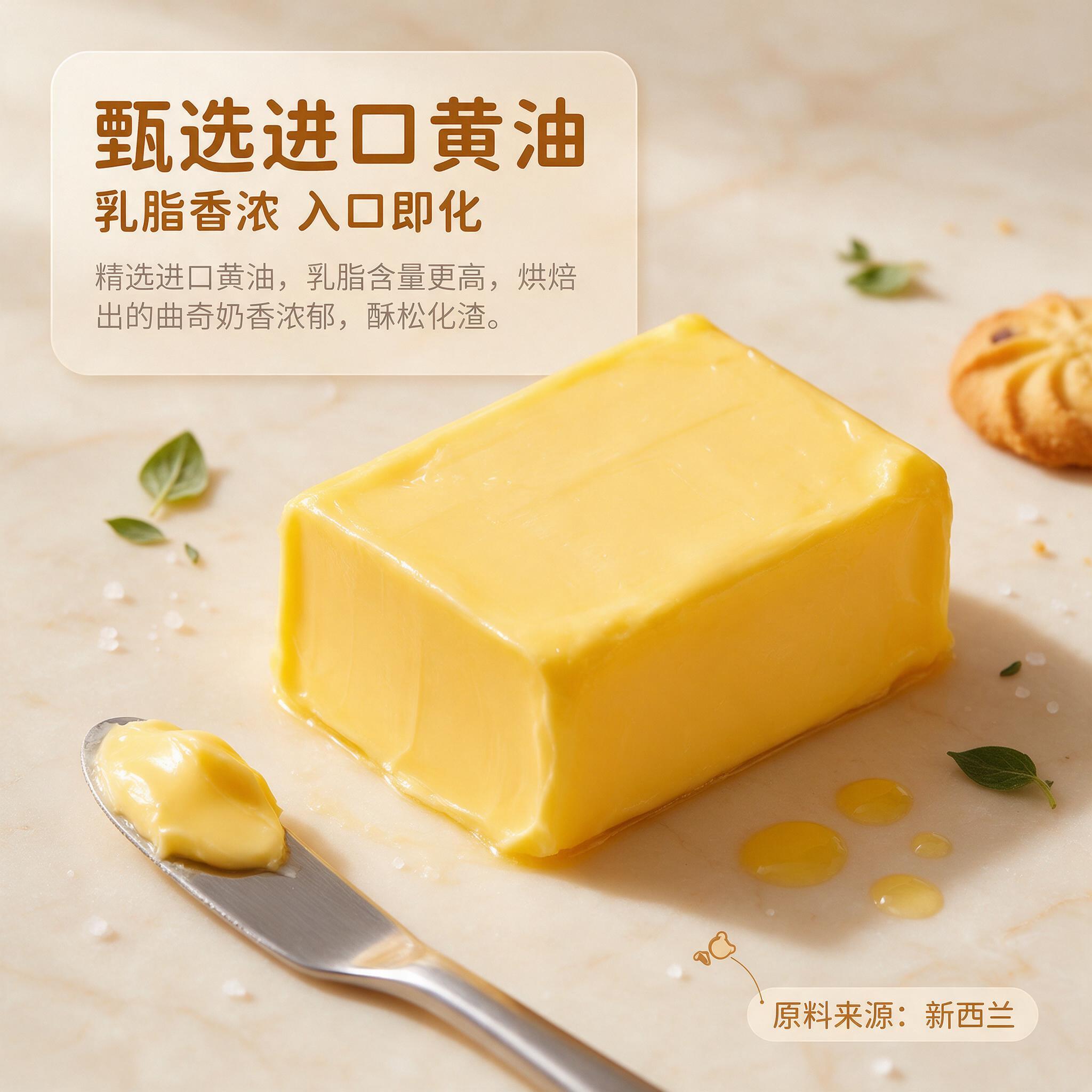 [商品] 成分产地专张，以进口黄油原料为主视觉，曲奇饼干作辅助… - 图片创意预览