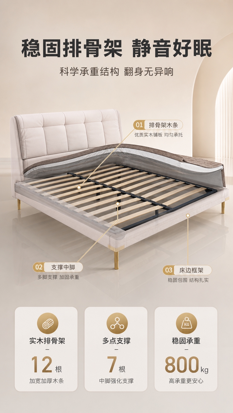 [商品] 使用【图1】意式简约布艺软包床；保留整体轮廓、金色金… - 图片创意预览