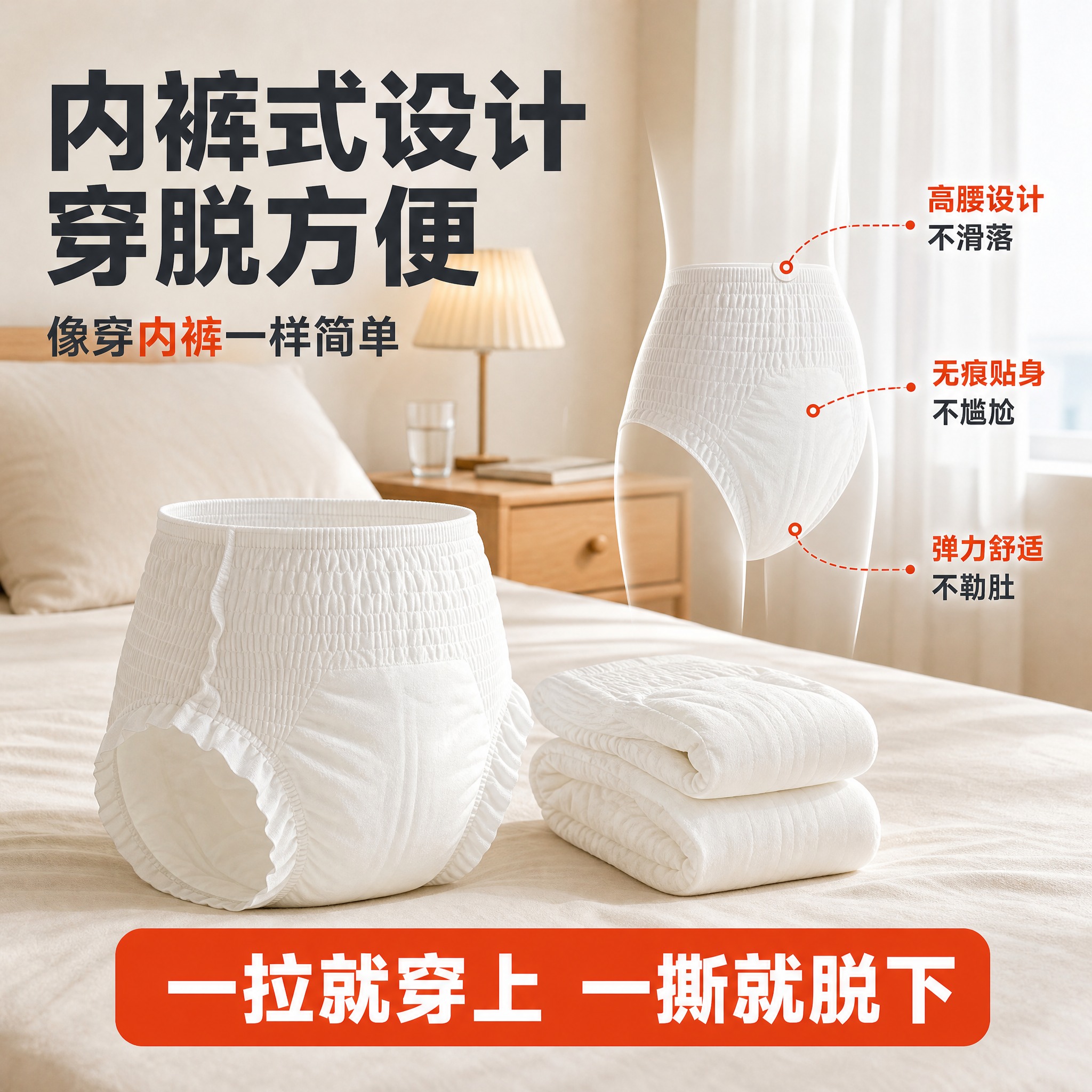 [主图-4] 成人内裤式纸尿裤（耐翻身 无痕贴身款）真实使用场… - 图片创意预览