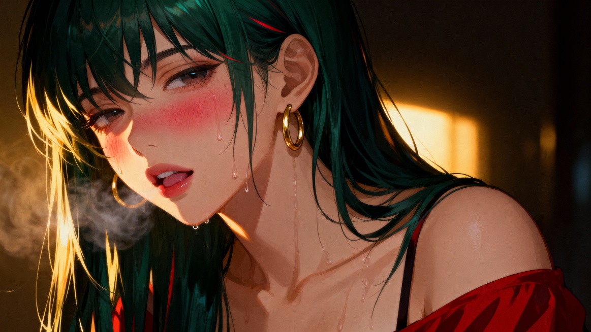 This is a digital anime-style illustration featuring a close-up of a young woman with a light to med预览效果