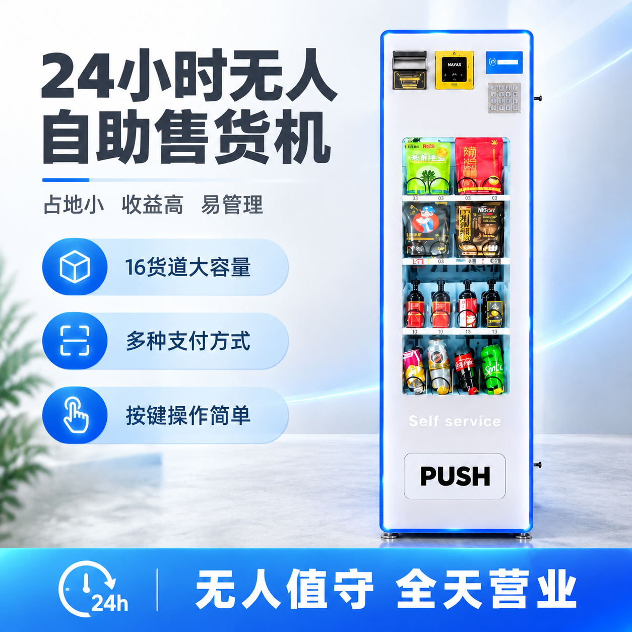 [单张主图] 24小时无人自助售货机 爆款促销感主图 目标是让… - 图片创意预览