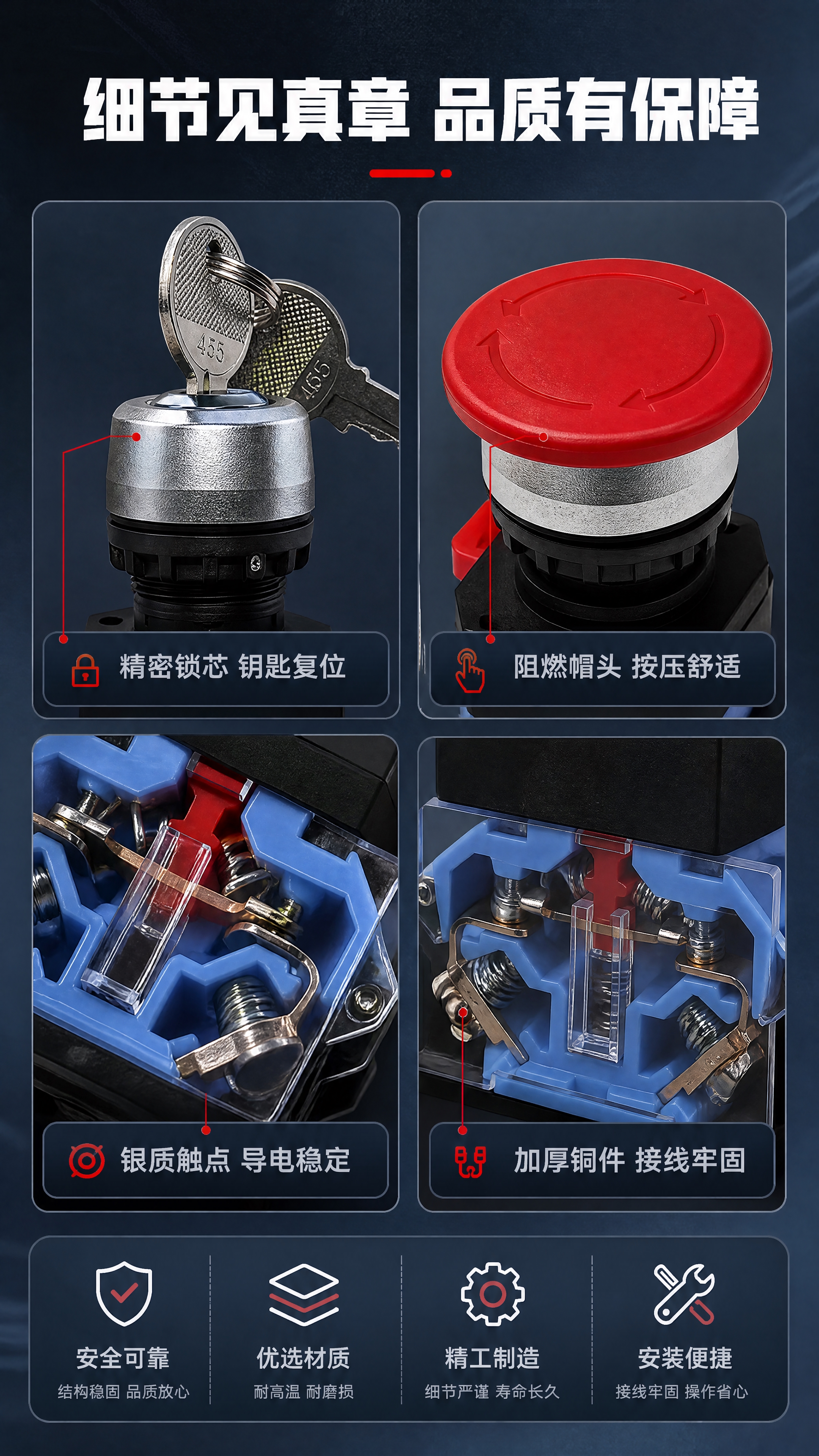 [商品] 使用【图1】钥匙式急停按钮开关；保留红色蘑菇头、银色… - 图片创意预览