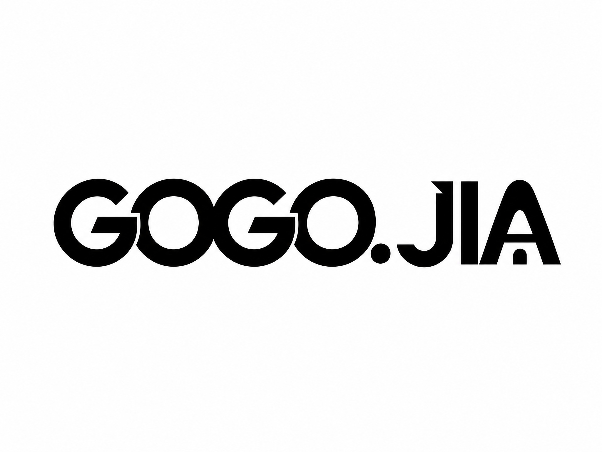 干净的纯白色背景。平面logo设计，"G0G0.JIA"文字商… - 图片创意预览