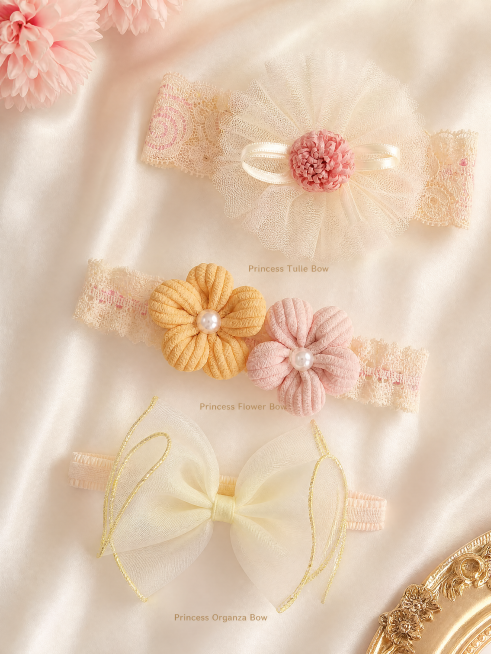 [主图-5] Full set display of 3 different styles of princess bow hair ties. Keep each hair tie shape, m预览效果