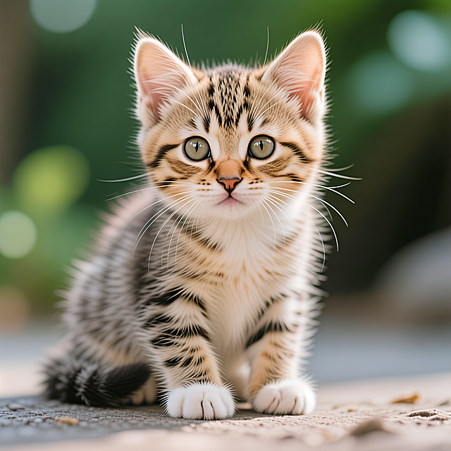 一只可爱的小猫，真实自然风格